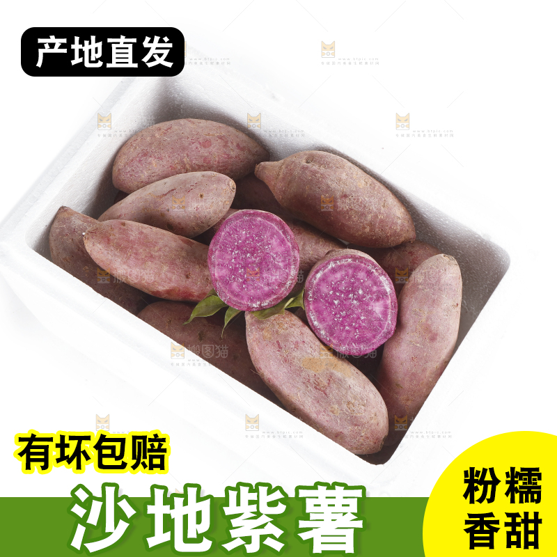 白底上一箱沙地紫薯