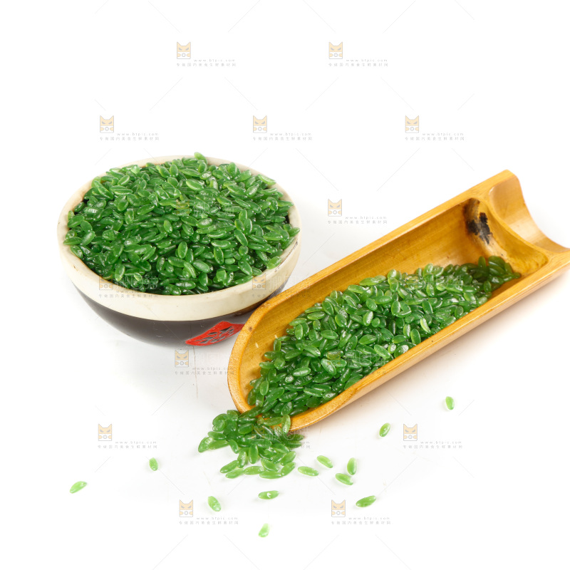 白底上的东北绿竹米