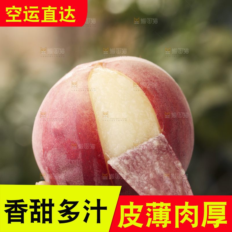 手里拿着阳山水蜜桃