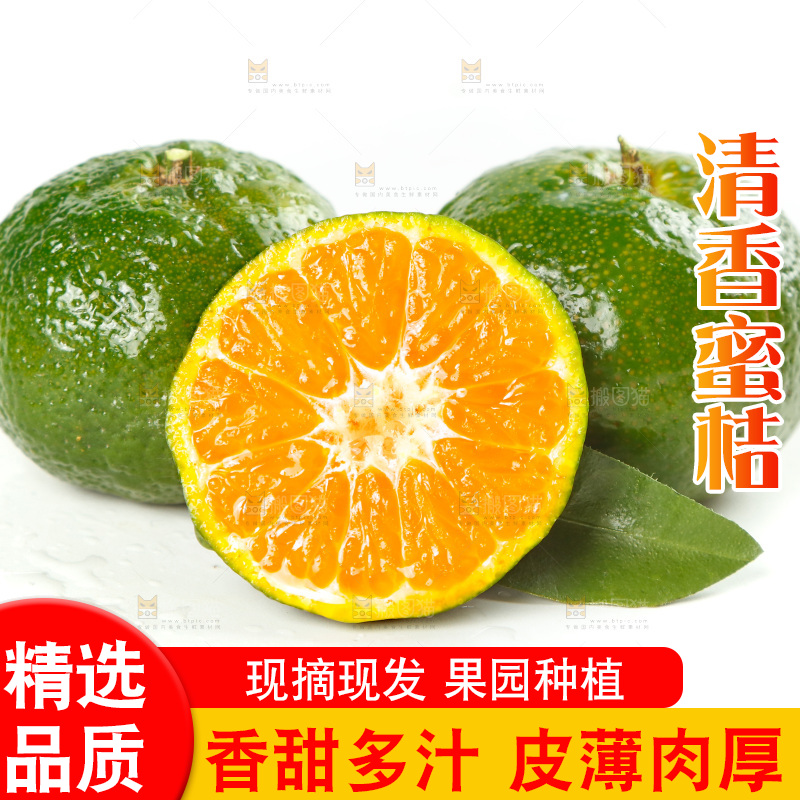白底上放着清香蜜橘