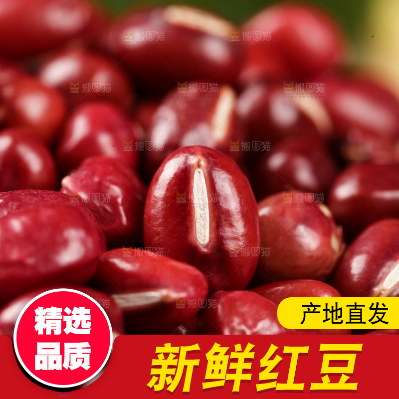 盘子里装着东北红小豆