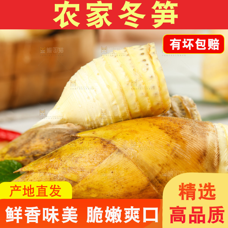 砧板上放着黄泥冬笋