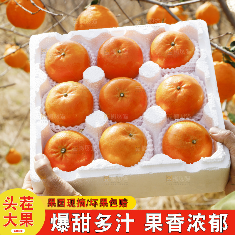 手里端着一箱武鸣沃柑