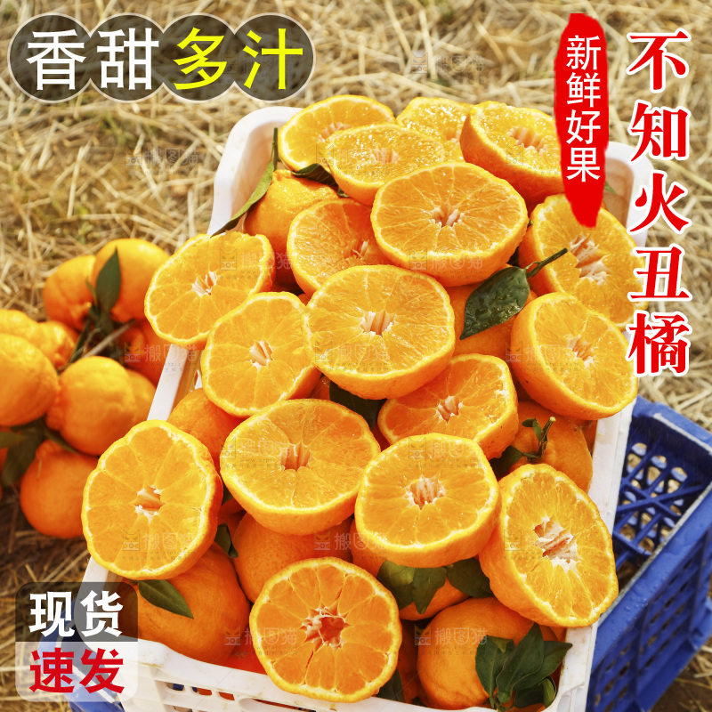 框子里装着切开的丑橘