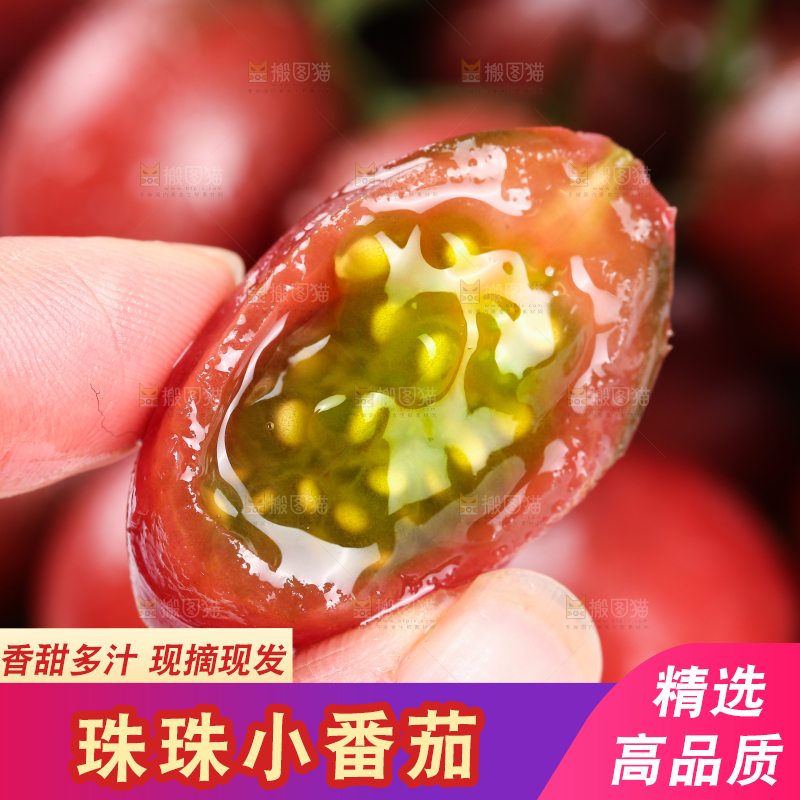 手里拿着小番茄