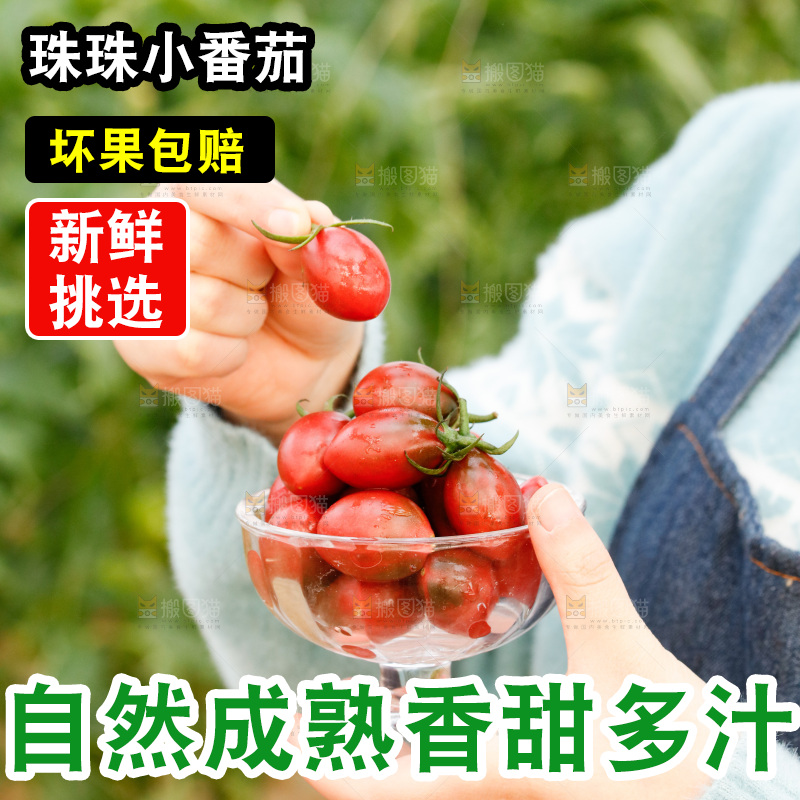 手里端着一碟珍珠小番茄