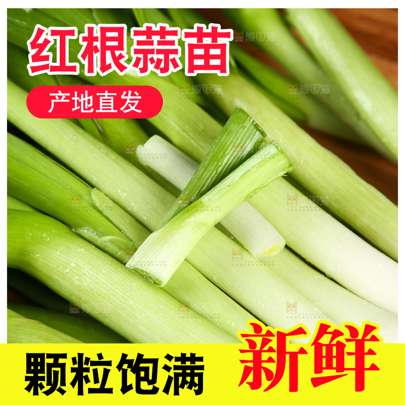 木底上放着大蒜苗