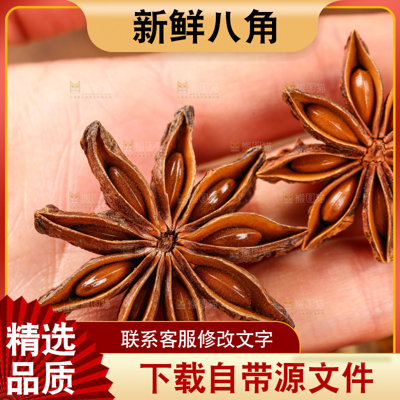 手里拿着八角