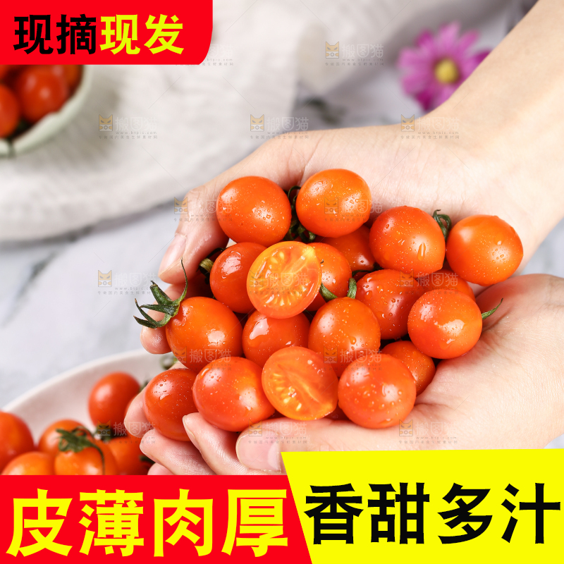 手里捧着珍珠小番茄