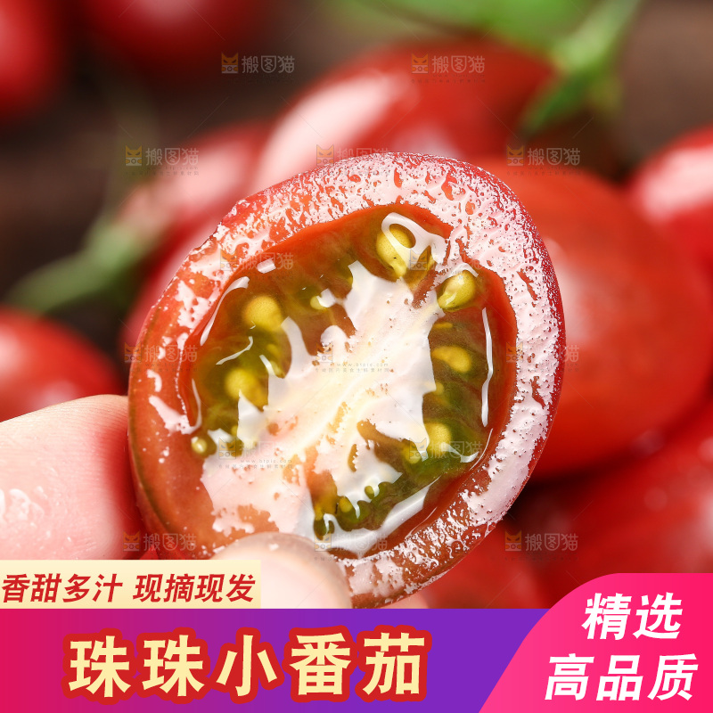 手里拿着珠珠小番茄