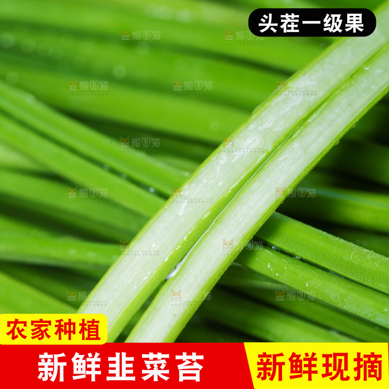 木底上放着韭菜苔