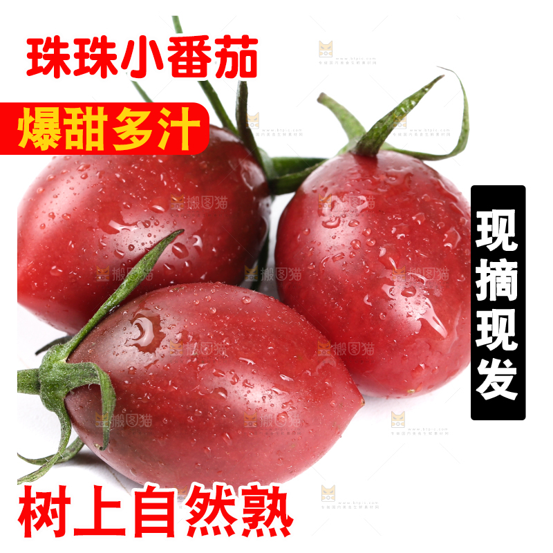 白底上放着紫弹头小番茄