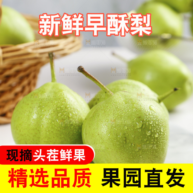 白底上放着陕西早酥梨
