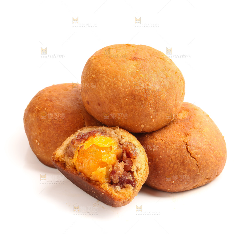 白底上的火腿蛋黄月饼