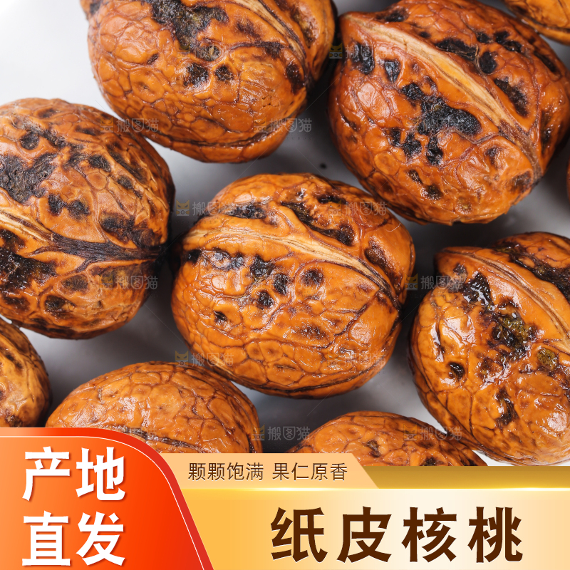 浅底上的新鲜核桃