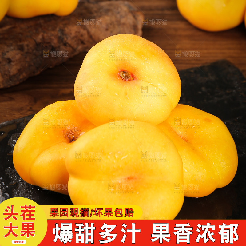 黑石板上的黄蟠桃