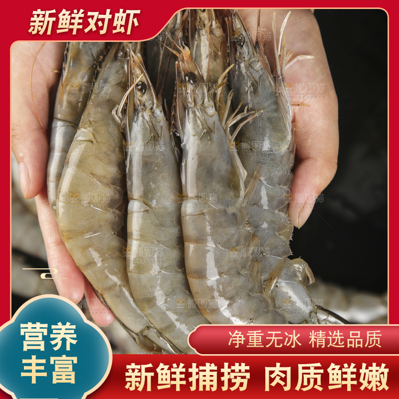手上拿着南美对虾