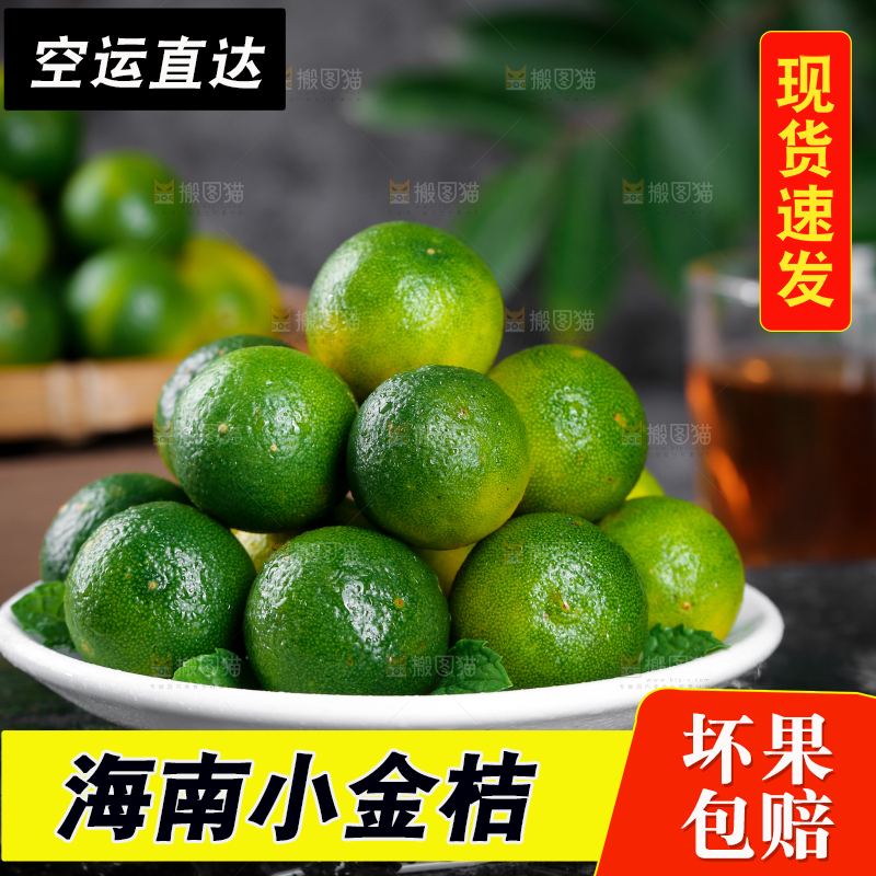 黑底上放着一盘小金桔