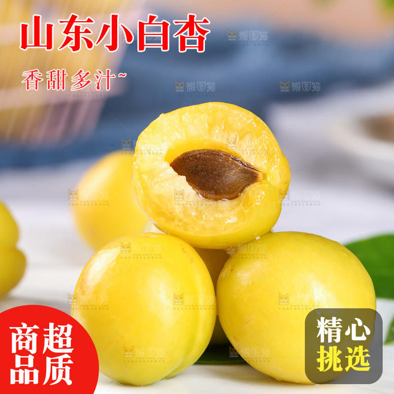 白底上放着小白杏
