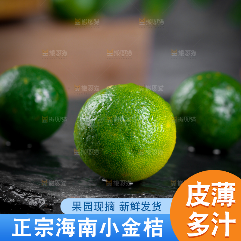 黑底上放着小金桔