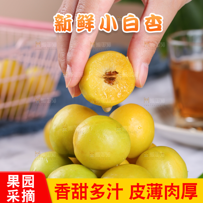 手上拿着小白杏