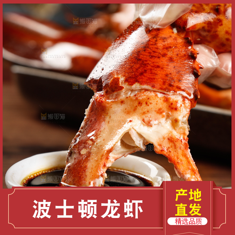 手上拿着波士顿大龙虾