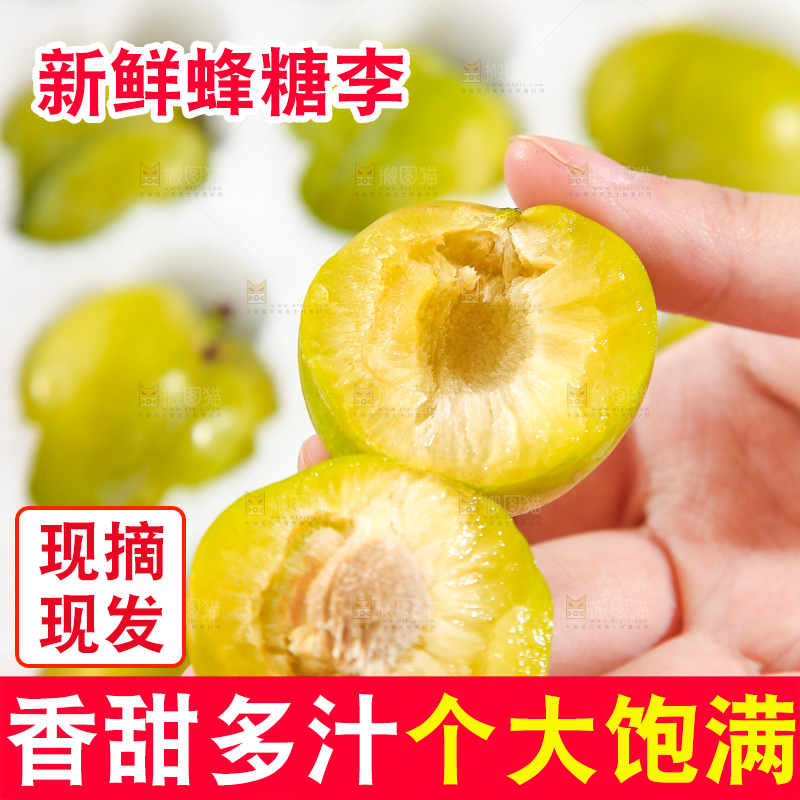 手上掰开的蜂糖李
