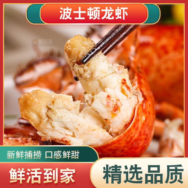 筷子上夹着波士顿大龙虾