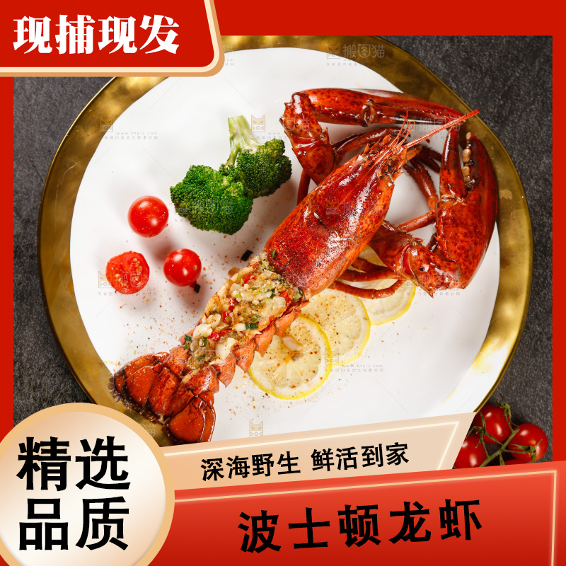 盘子里放着澳洲龙虾