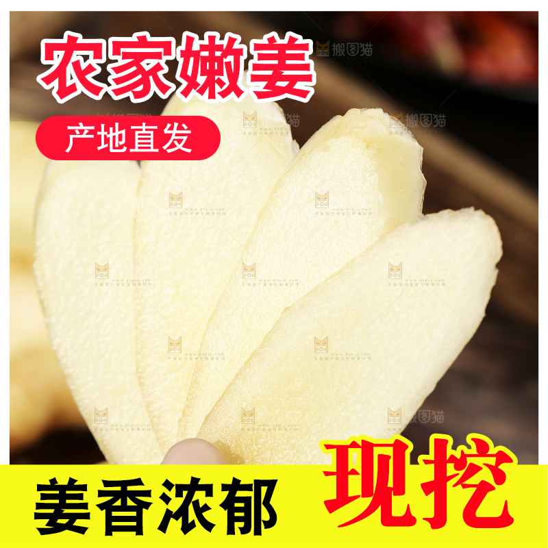 手上拿着的嫩姜片