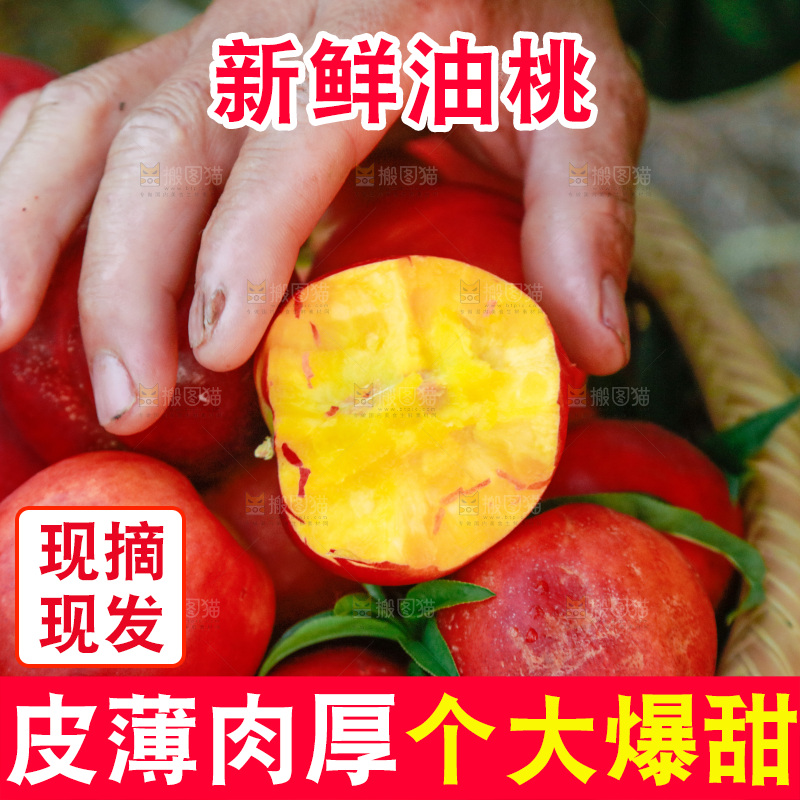 手上拿着红油桃