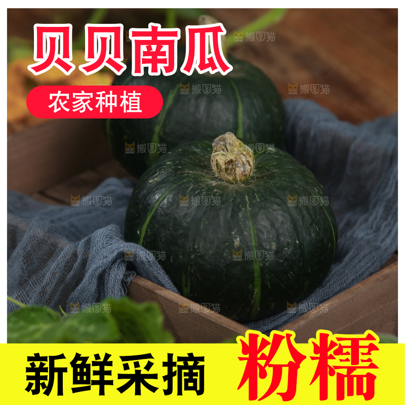 木底上放着贝贝南瓜