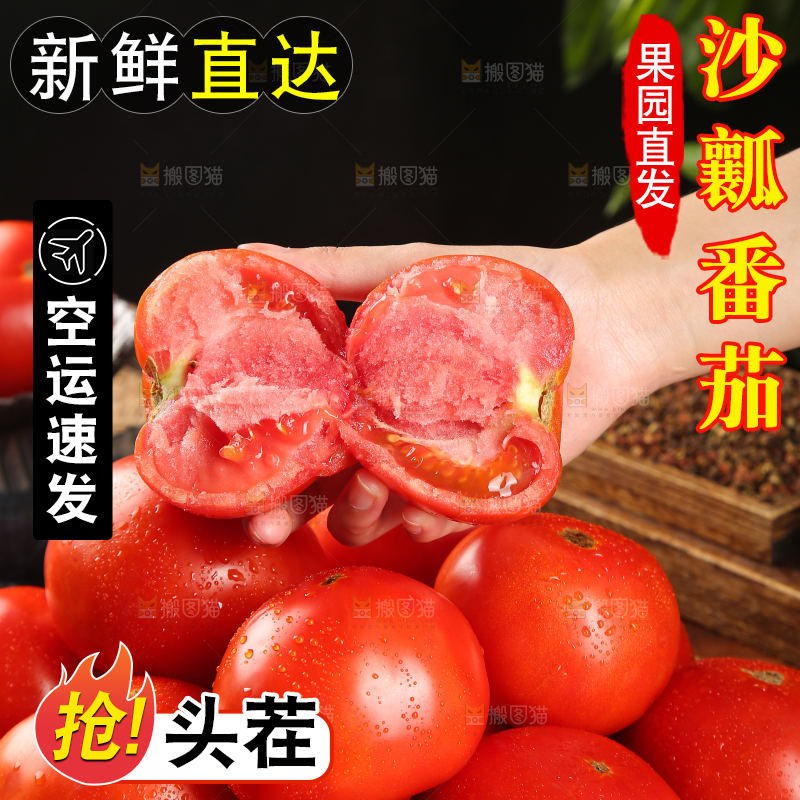 手上拿着沙瓤西红柿