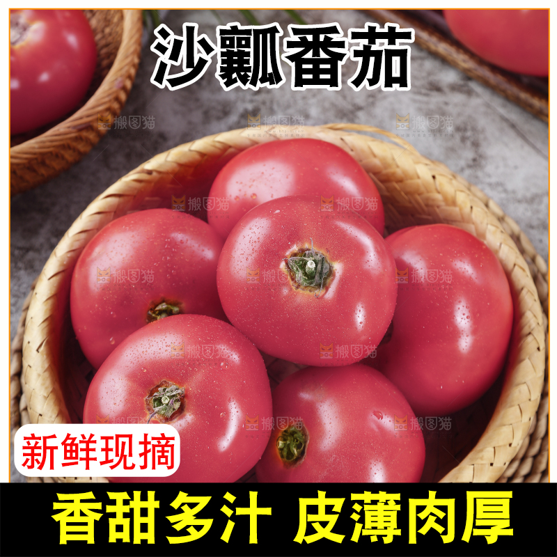 篮子里放着沙瓤西红柿