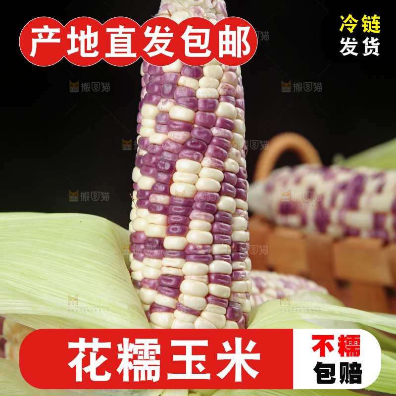 木底上放着花糯玉米