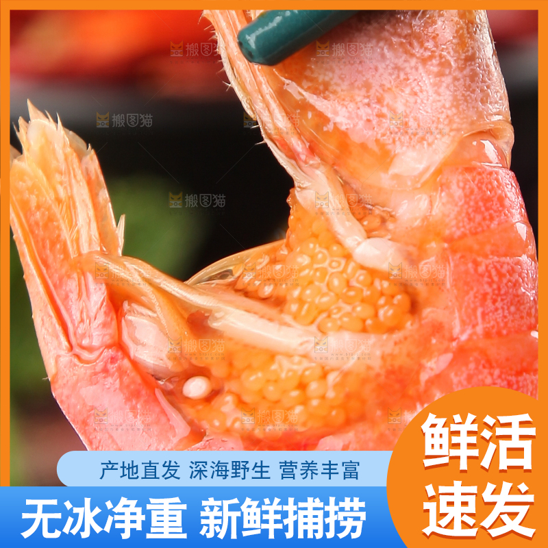 筷子上夹着甜虾