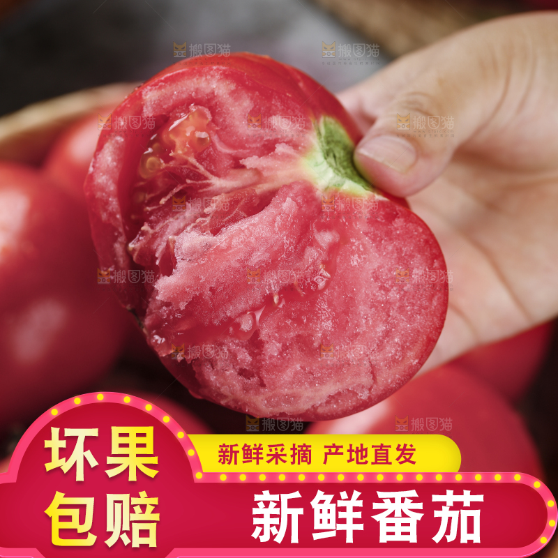 手上拿着沙瓤西红柿
