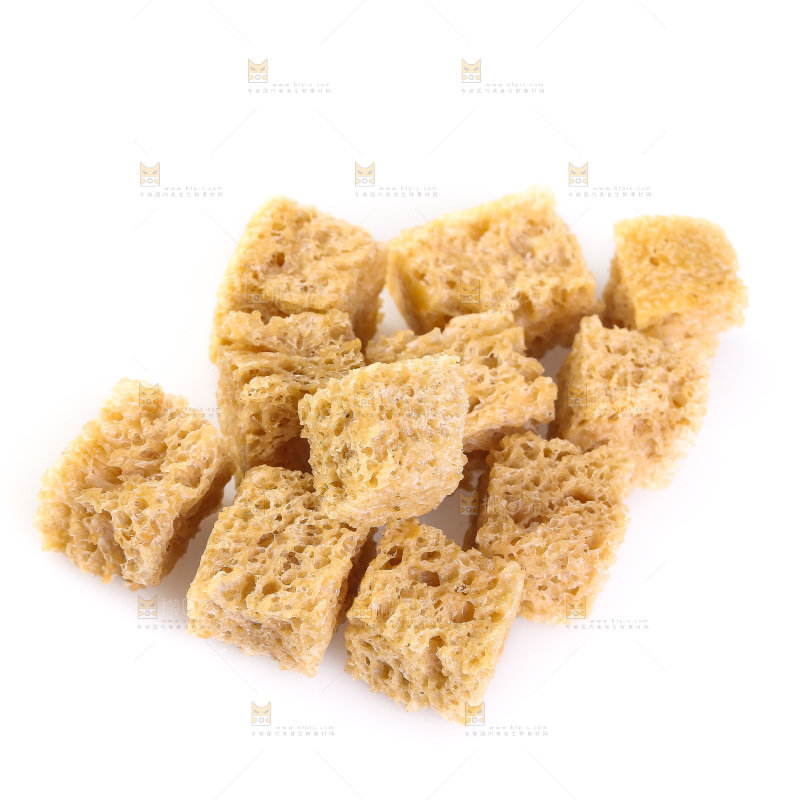 白底上放着一堆面筋