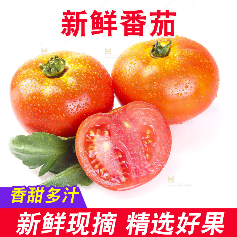 白底上放着西红柿