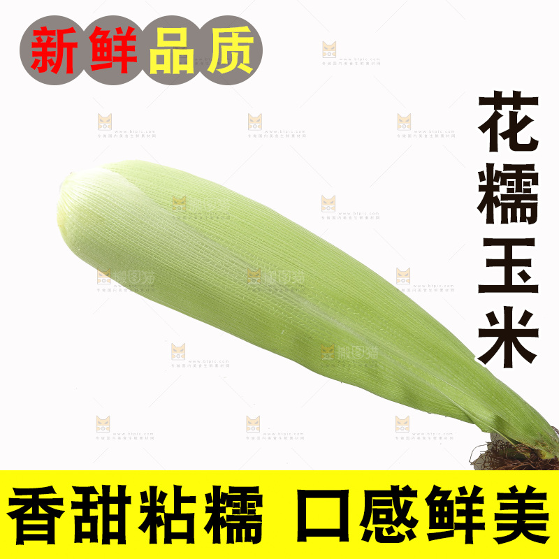 白底上放着花糯玉米