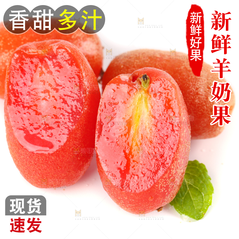 白底上的新鲜羊奶果
