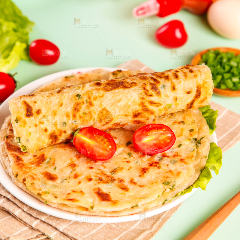 盘子里的煎手抓饼