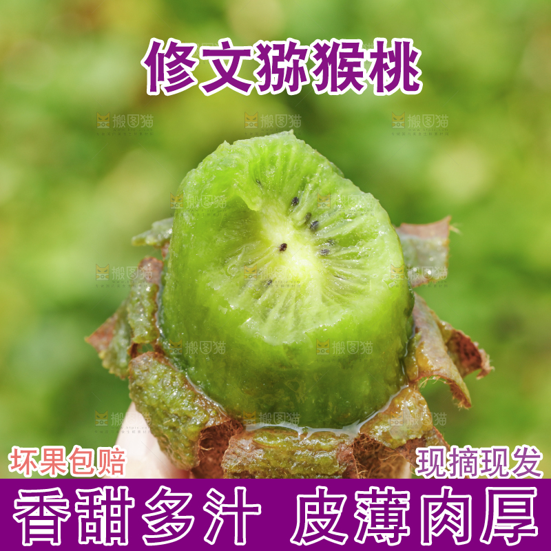 手里拿着一个咬过的绿心猕猴桃