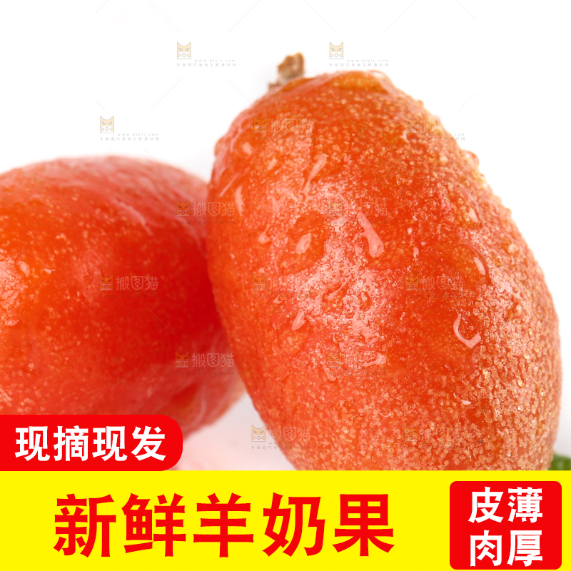 白底上的新鲜羊奶果