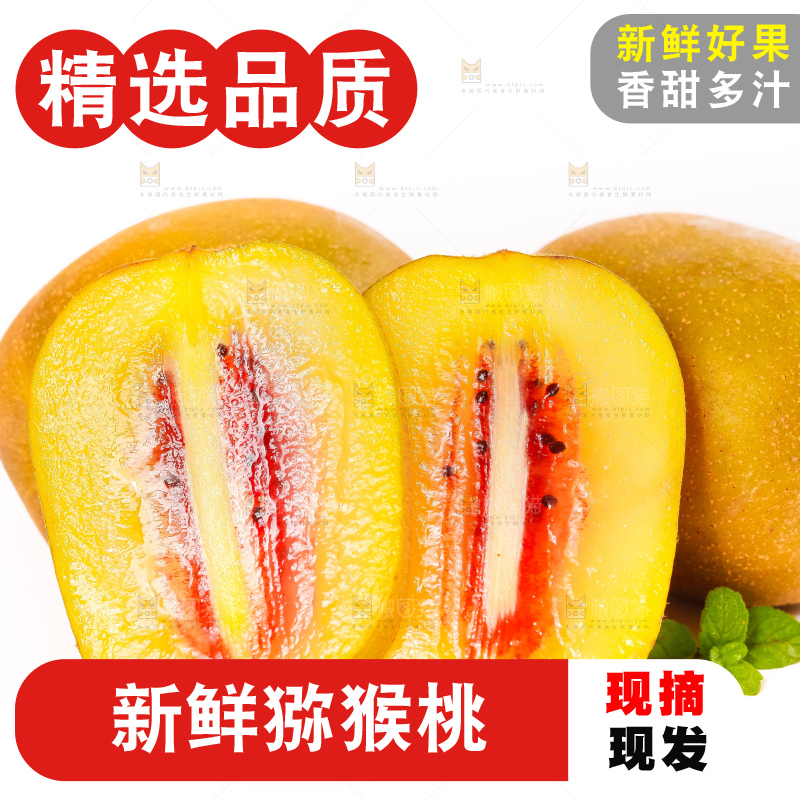 白底上切片的红心猕猴桃
