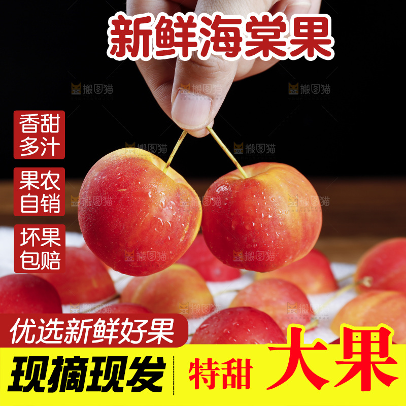 手上拿着新鲜海棠果