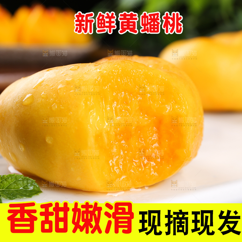 白石板上的黄蟠桃