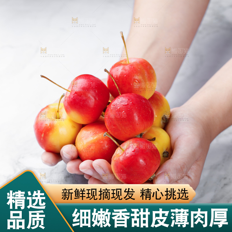 手里捧着新鲜海棠果