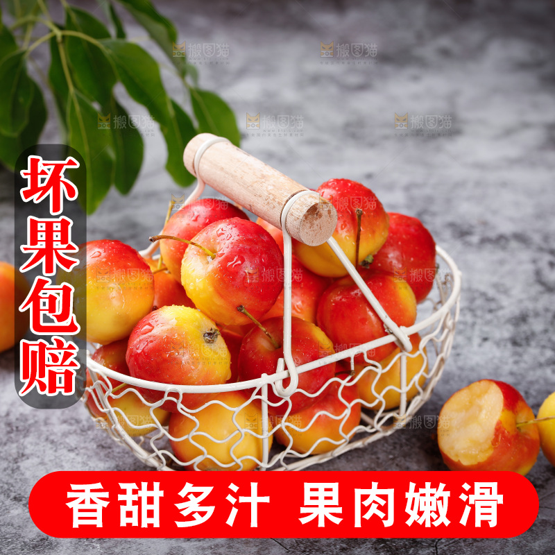 深底上的一篮东北海棠果