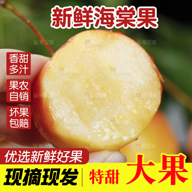 手上拿着新鲜海棠果